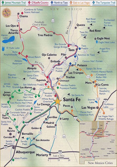 Map of Santa Fe, NM